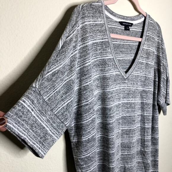 Calvin Klein Jeans Super Soft Gray Stripe Oversize Tee Large - Picture 2 of 8